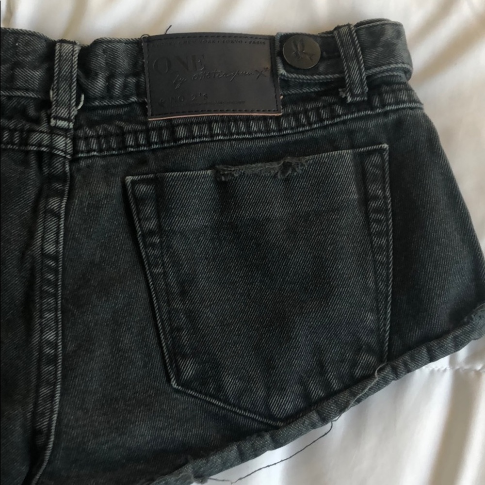 One by One Teaspoon black denim shorts “No. 2’s”